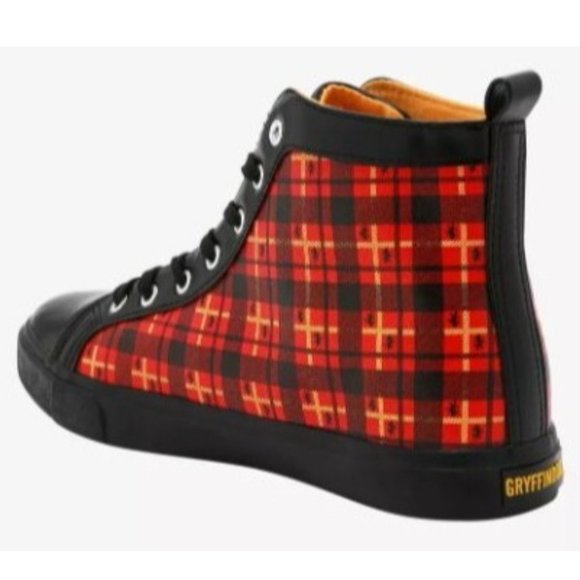Harry Potter Gryffindor House Plaid Hi-Top Lace-Up Sneaker Men's Size 10 NWT - Picture 2 of 14